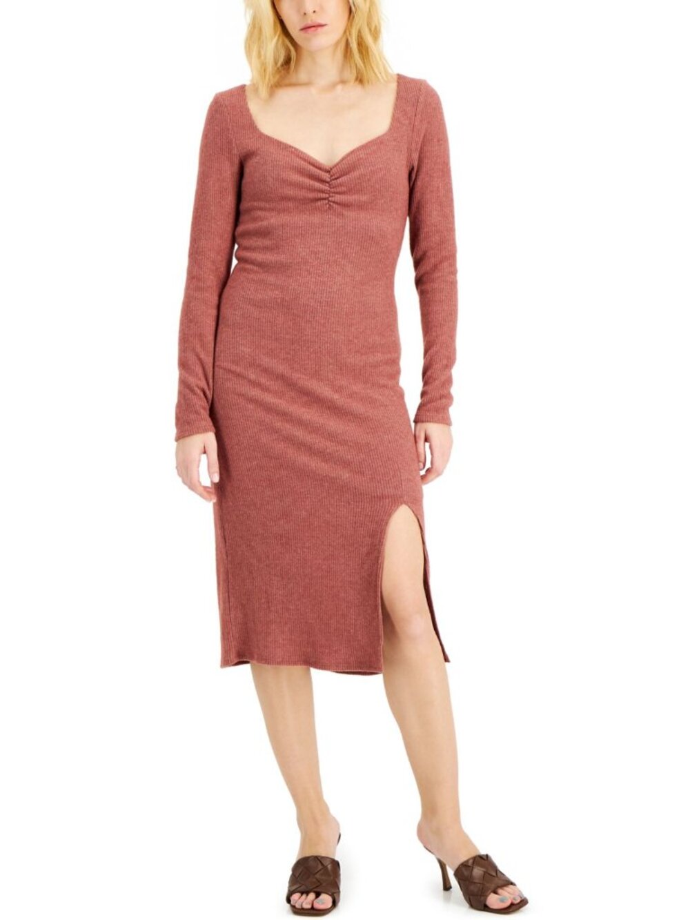 INC International Concepts Womens Activewear Sweetheart-Neck Midi Dress